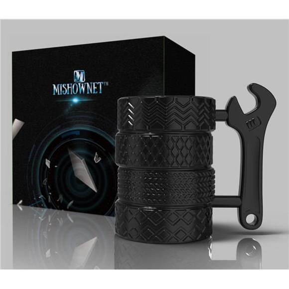 Tire Coffee Tea Mug Gift for Car Lovers Mechanics Car Enthusiasts ChristmasGifts - Picture 3 of 7